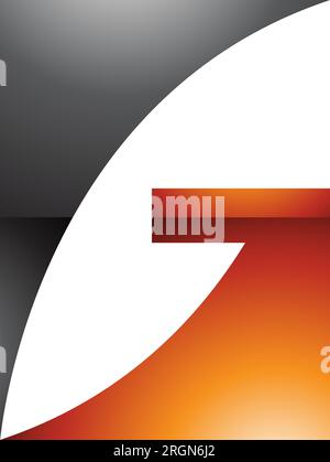Orangefarbenes und schwarzes rechteckiges Symbol mit dem glänzenden Buchstaben G auf weißem Hintergrund Stock Vektor