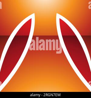 Orangefarbenes und rotes glänzendes quadratisches T-Symbol auf weißem Hintergrund Stock Vektor