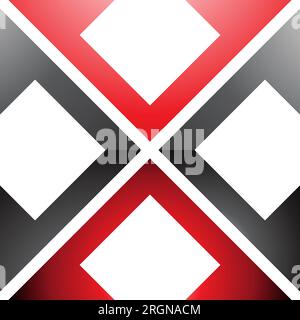 Rotes und schwarzes glänzendes quadratisches X-Symbol mit Pfeil auf weißem Hintergrund Stock Vektor