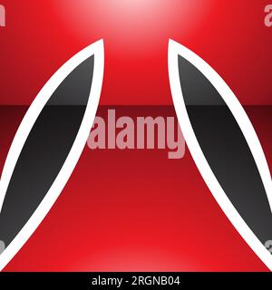 Rotes und schwarzes glänzendes quadratisches T-Symbol auf weißem Hintergrund Stock Vektor