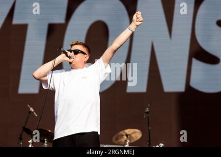 FLORENZ, ITALIEN - 18. JUNI: Jonny Yerrell von den Reytons tritt am 18. Juni 2023 in Florenz auf der Firenze Rocks 2023 auf. (Foto: Roberto Finizio/NurPhoto) Stockfoto