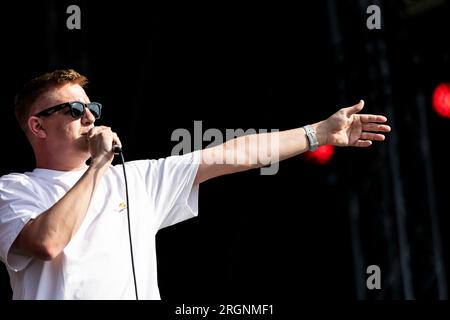 FLORENZ, ITALIEN - 18. JUNI: Jonny Yerrell von den Reytons tritt am 18. Juni 2023 in Florenz auf der Firenze Rocks 2023 auf. (Foto: Roberto Finizio/NurPhoto) Stockfoto