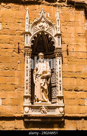 Markusstatue an der Orsanmichele, Florenz, Toskana, Italien Stockfoto