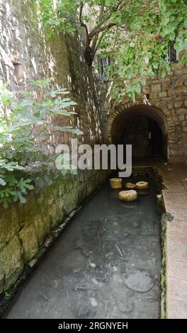 Der Pool Siloah am Ende des Hiskias Tunnel ist ein Fels gehauenen Pool am Südhang "Stadt Davids" in Jerusalem Stockfoto