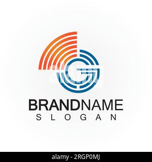 Designvorlage für das G Signal Connect Circle Wireless Internet WiFi Logo Stock Vektor