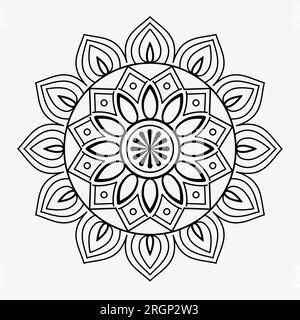 Einfaches Ornament Vector Art Mandala Malbuch Stock Vektor