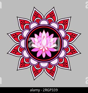 Dekoratives Mandala-Vektor-Malbuch Im Ethnischen Stil Mit Shapla-Blume Stock Vektor