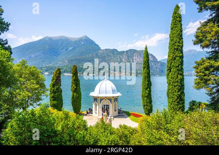 Maurischer Kiosk, Italienisch: Chiosco Moresco, Pavillon in den botanischen Gärten der Villa Melzi, Bellagio, Comer See, Italien Stockfoto