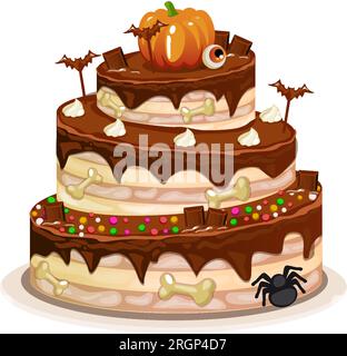 Schokolade und einen großen Kuchen für Halloween Stock Vektor