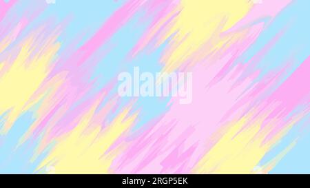 Abstrakter Hintergrund mit zarten Pink-Gelb-Blau-Farben. Farbenfroher Pinsel und Striche, Farbspritzer, Musterhintergrund. Crea Stock Vektor