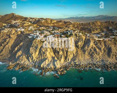 Cabo Häuser auf einer wunderschönen Klippe, Baja California Stockfoto