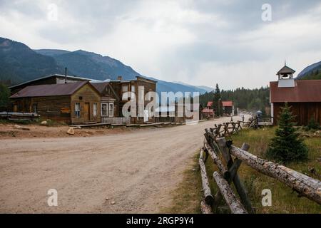 Die historische Geisterstadt St. Elmo in Colorado. Stockfoto