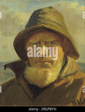 Der Skagen Fisherman Lars Kruse. Zwischen 1882 und 1927 von Michael Peter Ancher Stockfoto