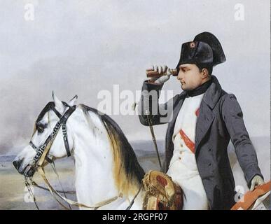 NAPOLEON BONAPARTE (1769-1821) in der Schlacht von Wagram (Detail) 6. Juli 1809 Stockfoto