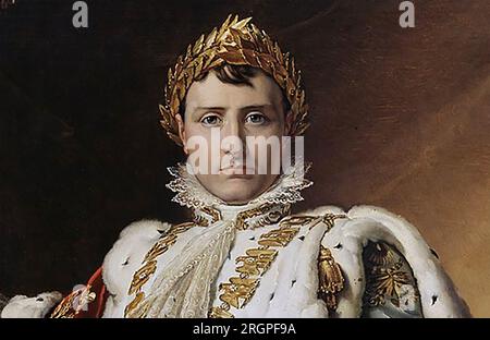 NAPOLEON BONAPARTE (1769-1821) in seinen Krönungsgewölben (Detail) von Francois Gérard Stockfoto