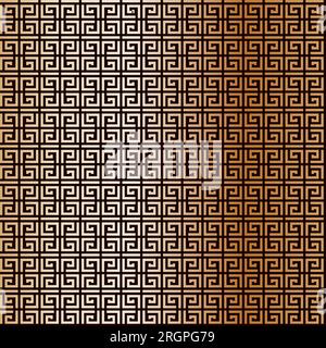 Exquisite minimalistische goldene geometrische Art déco-Illustration. Griechisches oder römisches abstraktes nahtloses Muster. Eleganter Vintage-Vektorhintergrund. Für Wallpa Stock Vektor