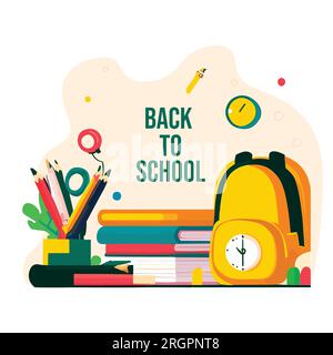 Wieder-zur-Schule-Konzept-Vektordarstellung Stock Vektor