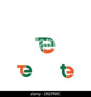 Buchstabenbuchstaben Initialen Monogramm-Logo ET, TE, E und T Stock Vektor