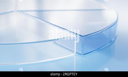 Kreisdiagramm-Geschäftskonzept: Physikalisches Kreisdiagramm aus Acryl mit selektivem Fokus Stockfoto