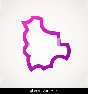 Vereinfachte, stilisierte Landkarte von Bolivien. Stock Vektor