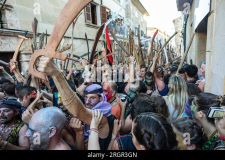 Feier des Schutzpatrons heilige, Mauren und Christen, Pollensa, Mallorca, Balearen, Spanien Stockfoto