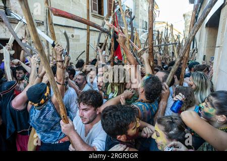 Feier des Schutzpatrons heilige, Mauren und Christen, Pollensa, Mallorca, Balearen, Spanien Stockfoto