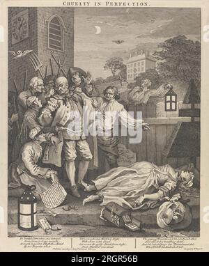 Die vier Stufen der Grausamkeit: Grausamkeit in Perfektion (der Mörder) 1751 von William Hogarth Stockfoto