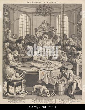 Die vier Stufen der Grausamkeit: Die Belohnung der Grausamkeit (Anatomietheater) 1751 von William Hogarth Stockfoto