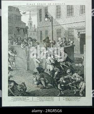 Die vier Stufen der Grausamkeit 1751 von William Hogarth Stockfoto