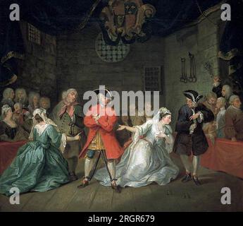 Szene aus John Gay's The Beggar's Opera zwischen 1726 und 1728 von William Hogarth Stockfoto