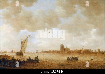 Blick auf Dordrecht mit der Grote Kerk über die Maas 1644 von Jan van Goyen Stockfoto