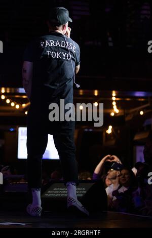 Nashville, Tennessee, USA. 10. August 2023. OneRepublic tritt im Rahmen der Bud Light Backyard Tour im Skydeck der Assembly Food Hall auf dem Broadway auf. Kredit: Kindell Buchanan/Alamy Live News. Stockfoto