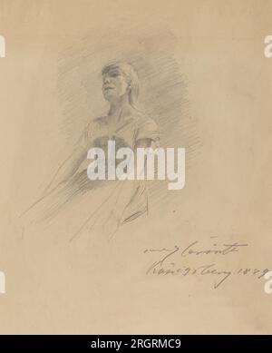 Sitting Young Woman [Recto] 1889 von Lovis Corinth Stockfoto