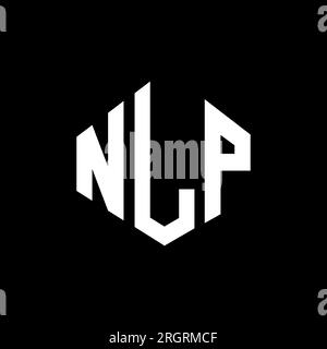 Logo mit NLP-Buchstaben und Polygonform. NLP-Polygon- und würfelförmiges Logo. Sechseckige NLP-Vektor-Logo-Vorlage in Weiß und Schwarz. NLP monogr Stock Vektor
