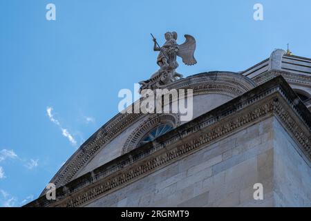 Die Altstadt von Sibennik in Dalmatien, Kroatien an der Adriaküste. Die Kathedrale von St. James. Stockfoto