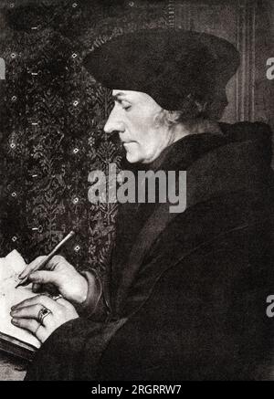 Deutschland: 1523 eine Tiefkühltiefstellung von Hans Holbein von Desiderius Erasmus, dem niederländischen Renaissamce-Humanisten, auch bekannt als Erasmus von Rotterdam. Stockfoto