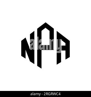 NPA-Logo in Polygonform. NPA-Polygon- und würfelförmiges Logo. Sechseckige NPA-Vektor-Logo-Vorlage in Weiß und Schwarz. NPA monogr Stock Vektor