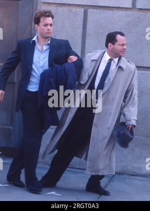 1989 Tom Hanks Bruce Willis drehte Movie Bonfire der Eitelkeiten John Barrett/PHOTOlink.net Stockfoto