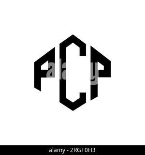 PCP-Logo mit Polygonform. PCP-Polygon- und würfelförmiges Logo. PCP-sechseckige Vektorvorlage in Weiß und Schwarz. PCP Monogr Stock Vektor