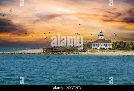 Port Boca Grande Lighthouse, Gasparilla Island, FL Stockfoto