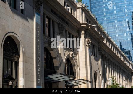 Die Fassade der Moynihan Train Hall 2023, New York City, USA Stockfoto