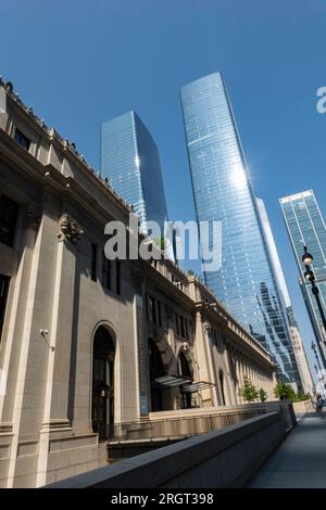 Die Fassade der Moynihan Train Hall 2023, New York City, USA Stockfoto