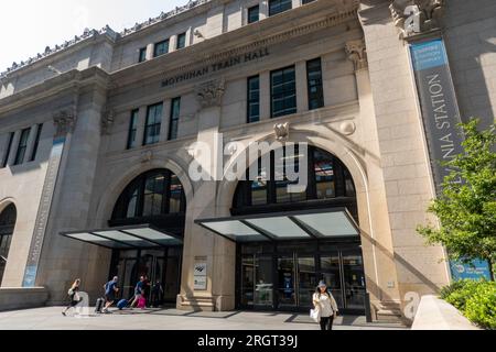 Die Fassade der Moynihan Train Hall 2023, New York City, USA Stockfoto