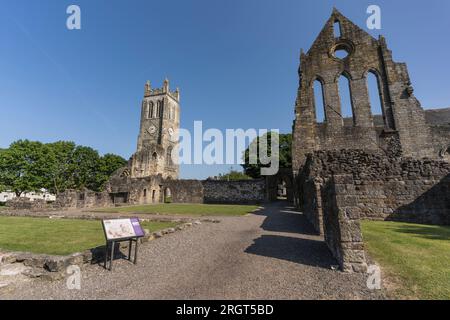 Ruinen von Kilwinning Abbey. Stockfoto