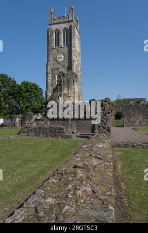 Ruinen von Kilwinning Abbey. Stockfoto