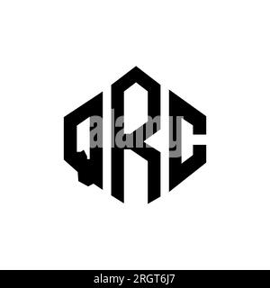 Logo mit QRC-Buchstaben und Polygonform. QRC-Polygon- und würfelförmiges Logo. QRC sechseckige Vektor-Logo-Vorlage in Weiß und Schwarz. QRC Monogr Stock Vektor