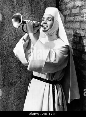 Debbie Reynolds, Drehort des Films "die singende Nonne", MGM, 1966 Stockfoto