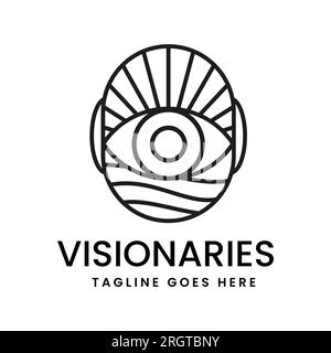 Illustration Art Eye Illusion, Geheimnis, Schatz, Magie, Vision, mysteriöses, visuelles und optisches Logo-Design Stock Vektor