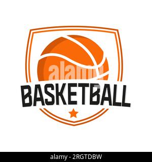 Logo des American Sports Basketball Clubs, Basketballclub. Turnier-Basketball-Club-Emblem, Designvorlage Stock Vektor