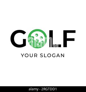 Kreative Wortmarke Golf-Logo, Golf Club-Vektor-Symbolvorlage Stock Vektor